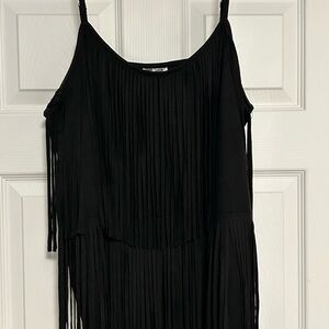 Elegant Black Fringe Top